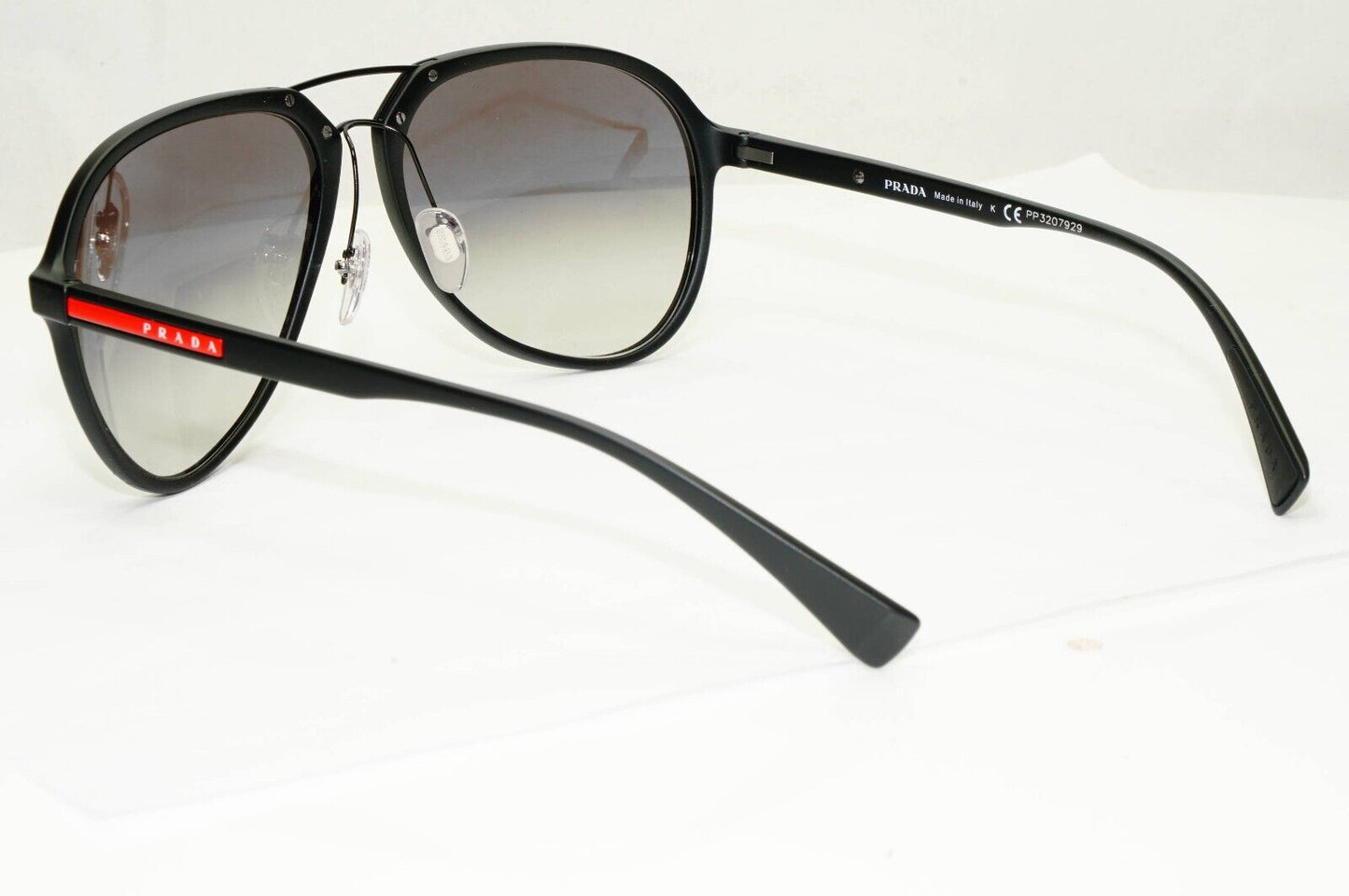 Prada Sunglasses Black Pilot Grey Gradient PS05RS SPS 05R DG0-0A7 58mm