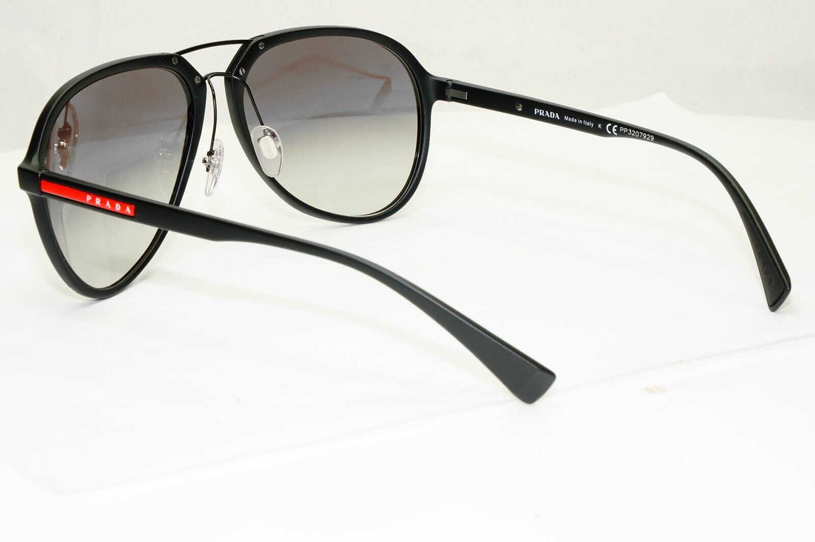 Prada Sunglasses Black Pilot Grey Gradient PS05RS SPS 05R DG0-0A7 58mm