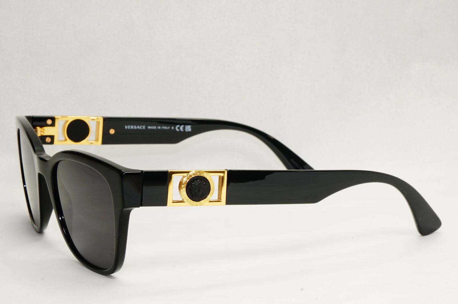 Versace Sunglasses Black Gold Medusa Square Unisex MOD 3314 GB1 52mm