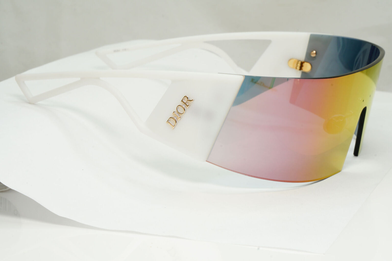 Dior Kaleidiorscopic Sunglasses Shield Visor Mirror White Pink Gold 35J0J