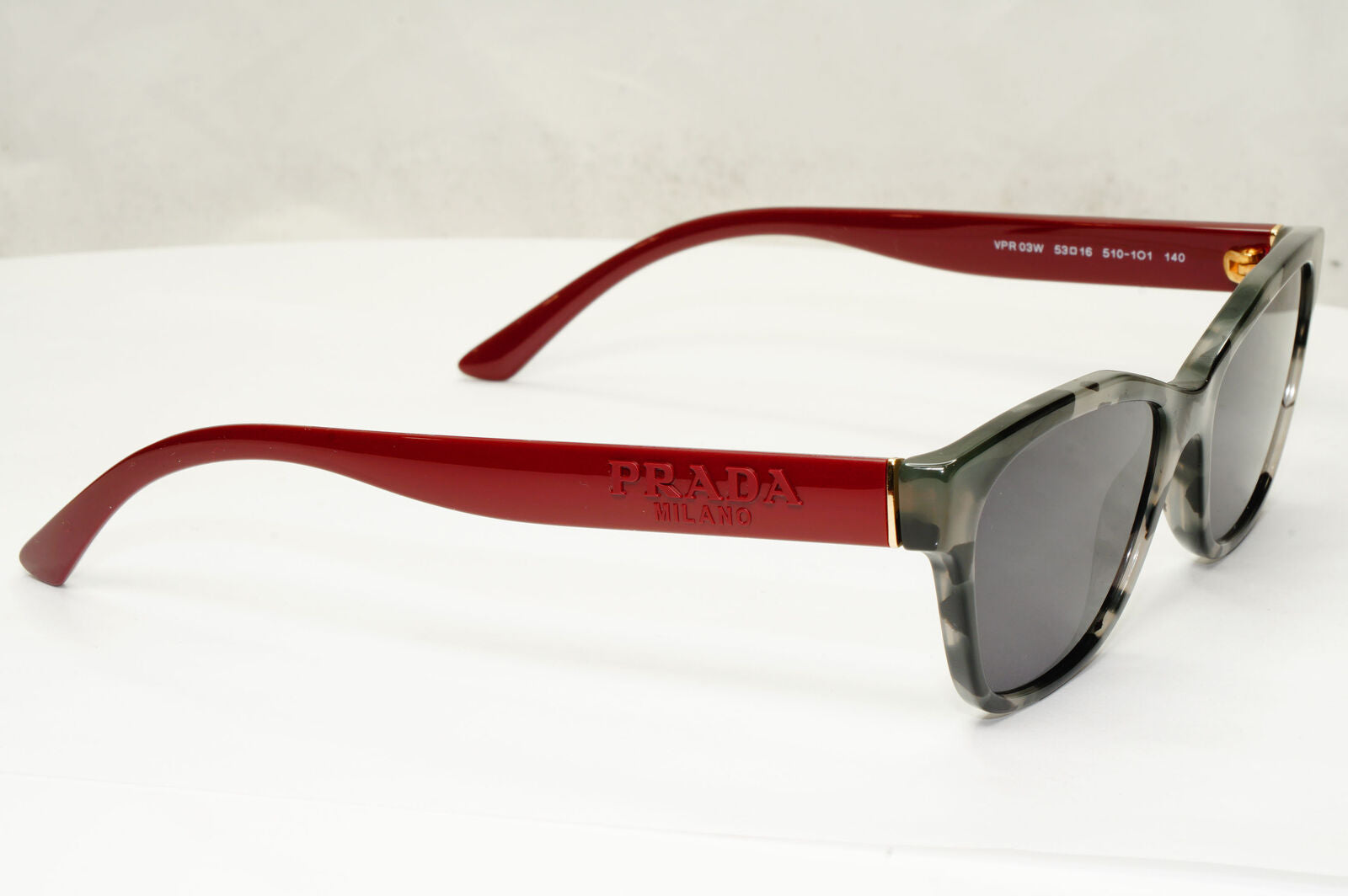 Prada Sunglasses Black Burgundy Red Tortoise PR03WV VPR 03W 510-1O1 180323