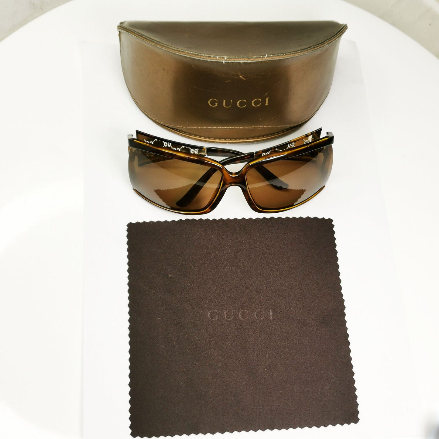 Gucci 2006 Sunglasses Monogram Vintage Gold Brown Square GG 2999/S NHOK1 280323