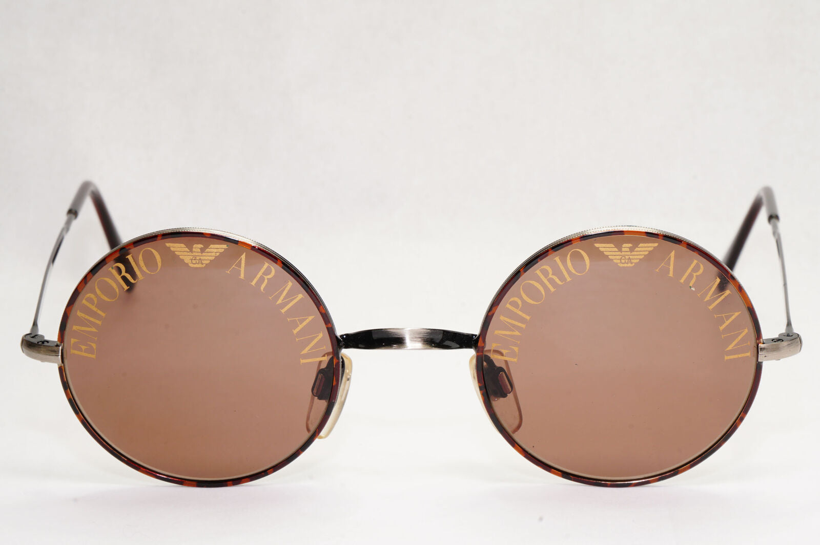 Emporio Armani 1997 Vintage Sunglasses Round Lens Print Brown 025-S 847 130124
