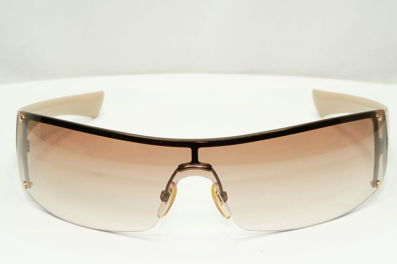 Gucci Sunglasses 2005 Vintage Monogram Shield Beige Wrap GG 1824/S BLKDL 261024