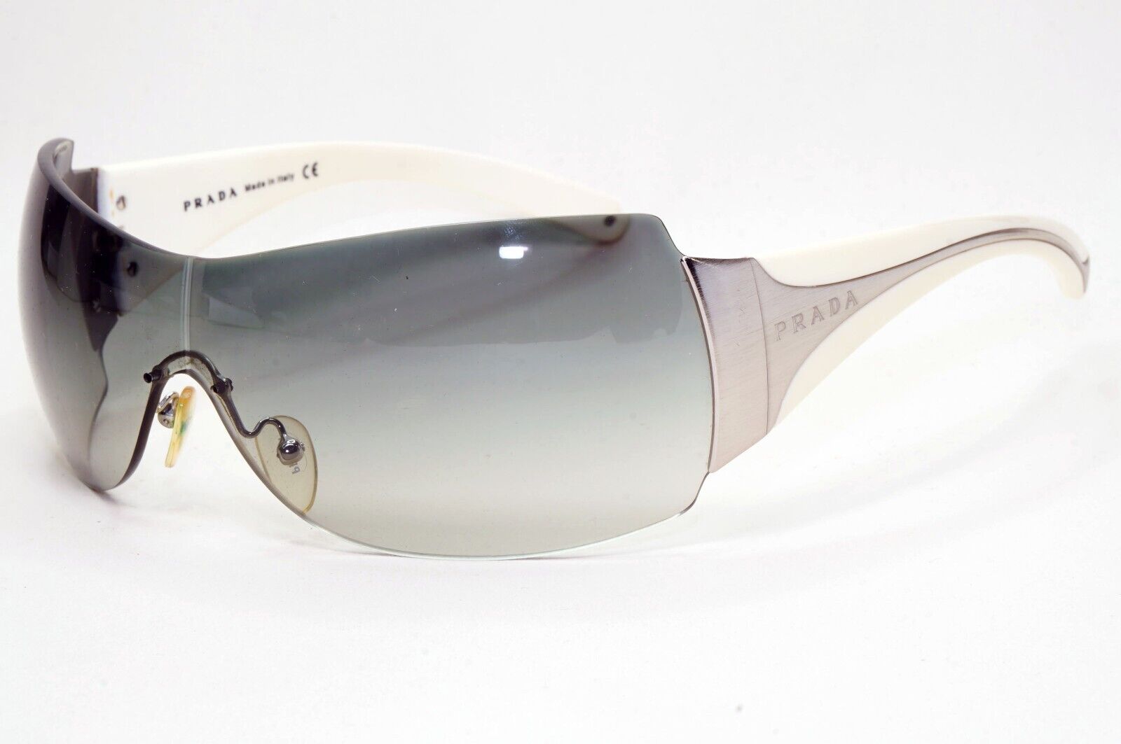 Prada Sunglasses 2007 Vintage White Grey Shield PR04IS SPR 04I 1BC-3M1 081024