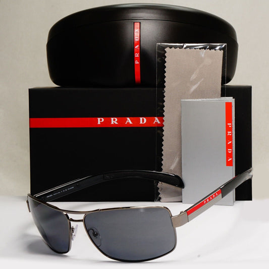 Prada Sunglasses Polarised Navigator Gunmetal Black PS54IS SPS 54I 5AV-5Z1 [a]