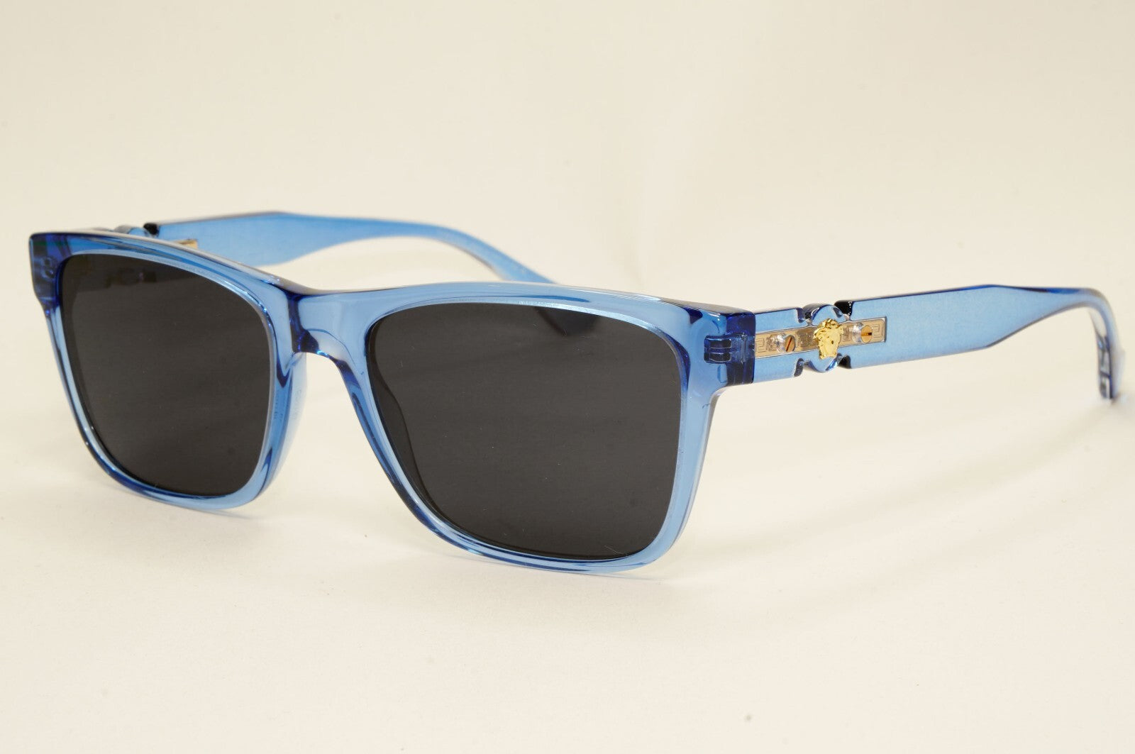 Versace Sunglasses Black Blue Transparent Gold Medusa MOD VE 3303 5415 55mm