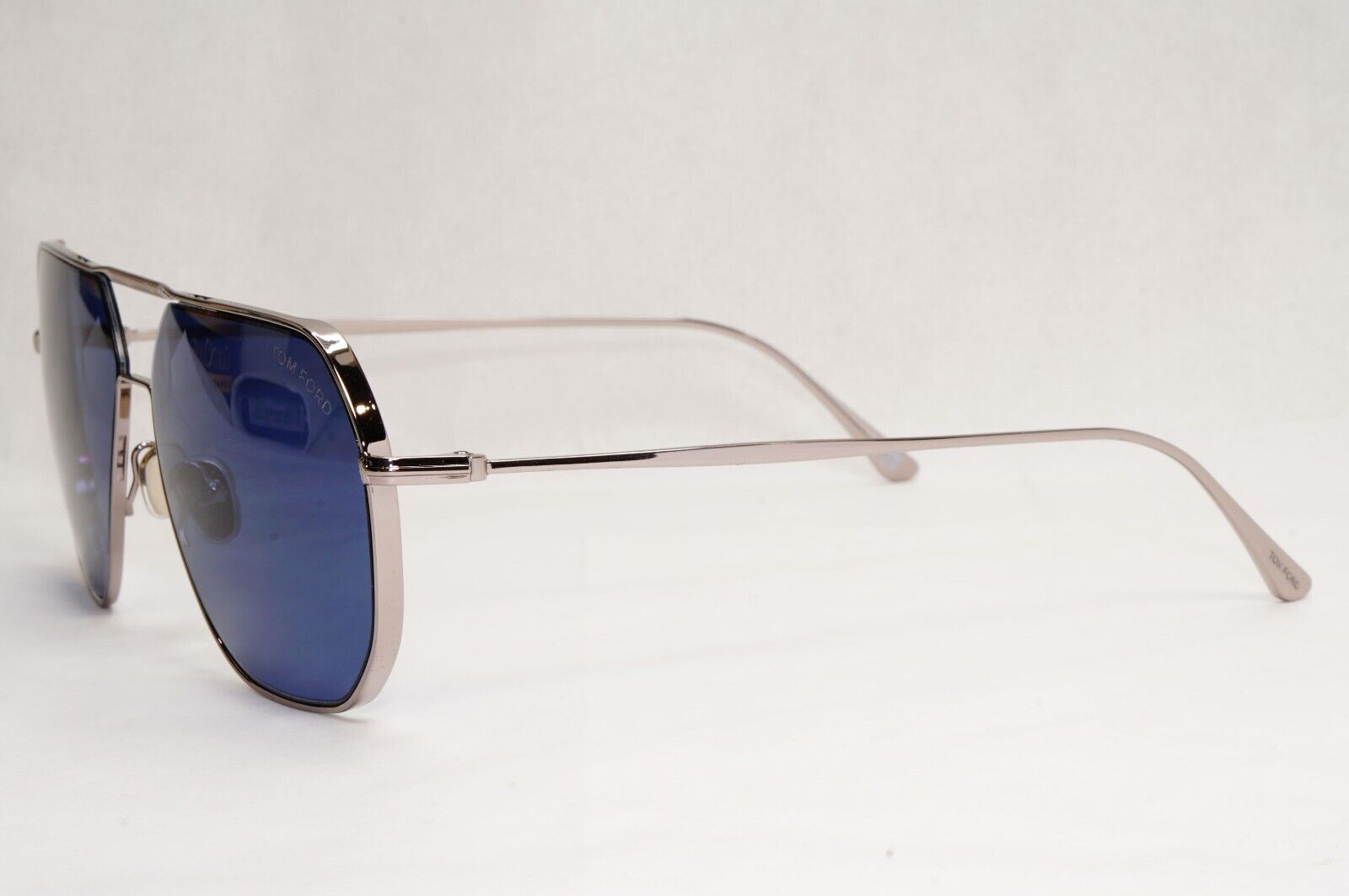 Tom Ford Sunglasses Gilles-02 Silver Dark Blue Metal Pilot TF 852 14V 59mm