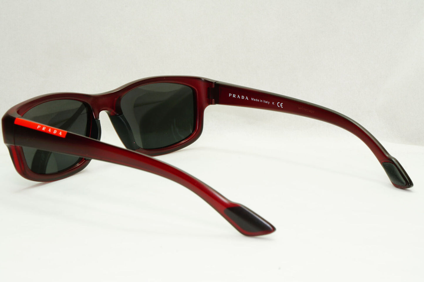 Prada Sunglasses Red Burgundy Black Square Rectangle PS02EV VPS 02E MAZ-1O1 54mm