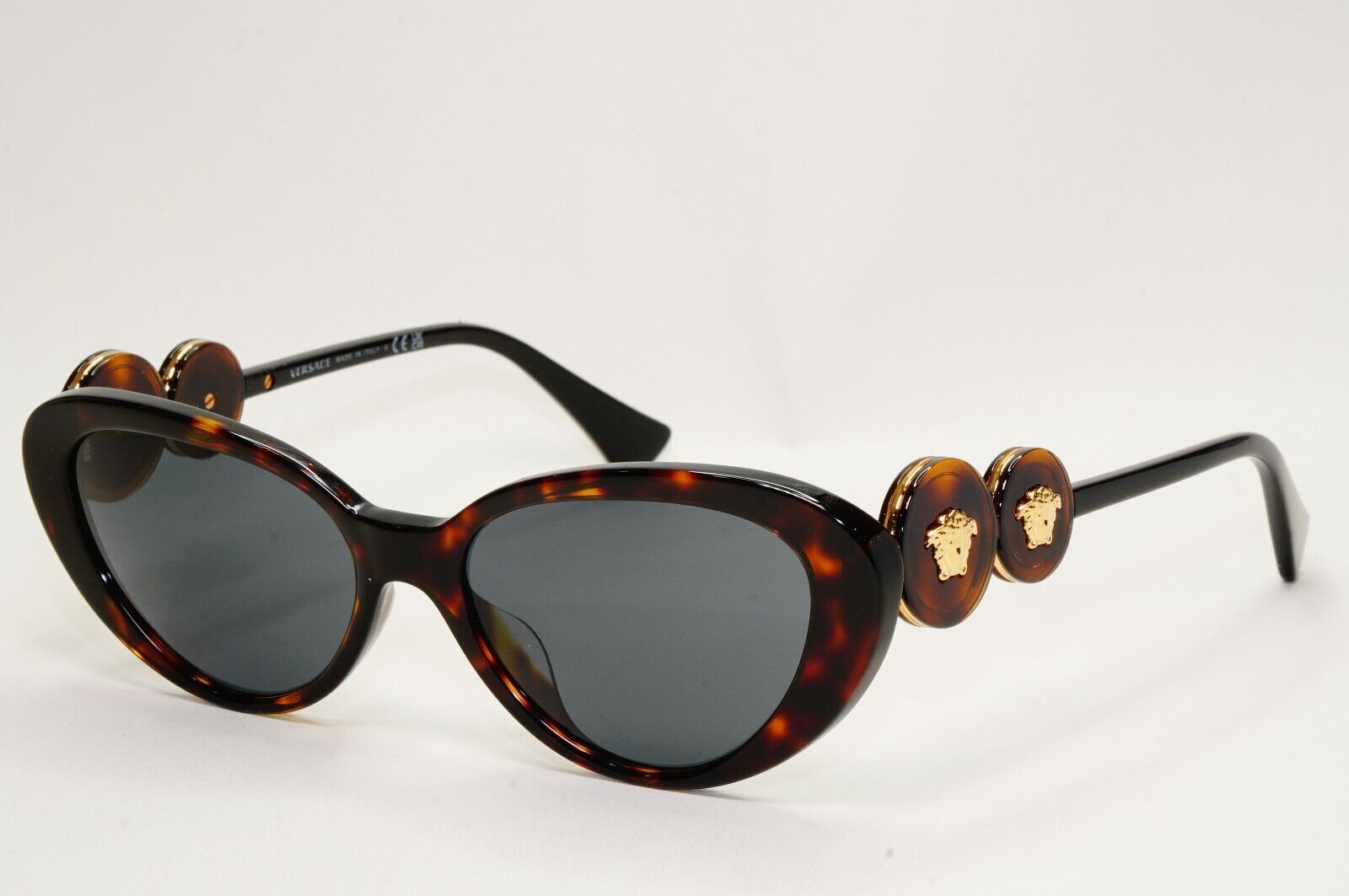 Versace Sunglasses Cat Eye Medusa Havana Brown Grey MOD VE 4433-U 108/87 54mm
