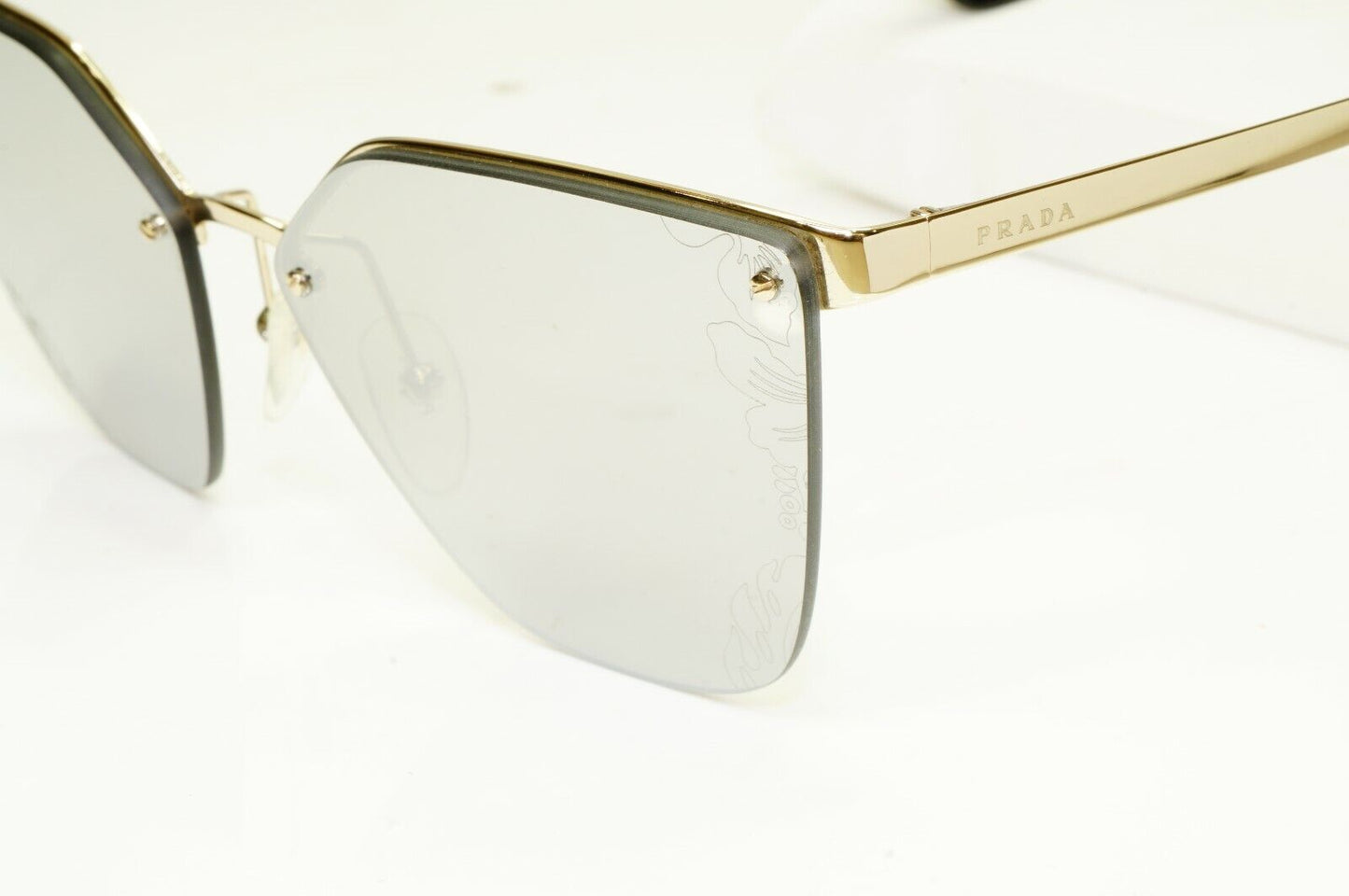 Authentic PRADA Womens Gold Silver Sunglasses Cinema Floral SPR 68T ZVN-121
