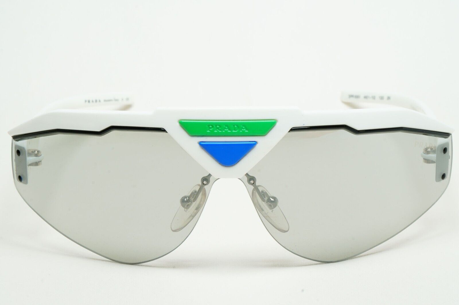 Prada Sunglasses Triangle White Shield Catwalk PR69VS SPR 69V 461-1I2 231124