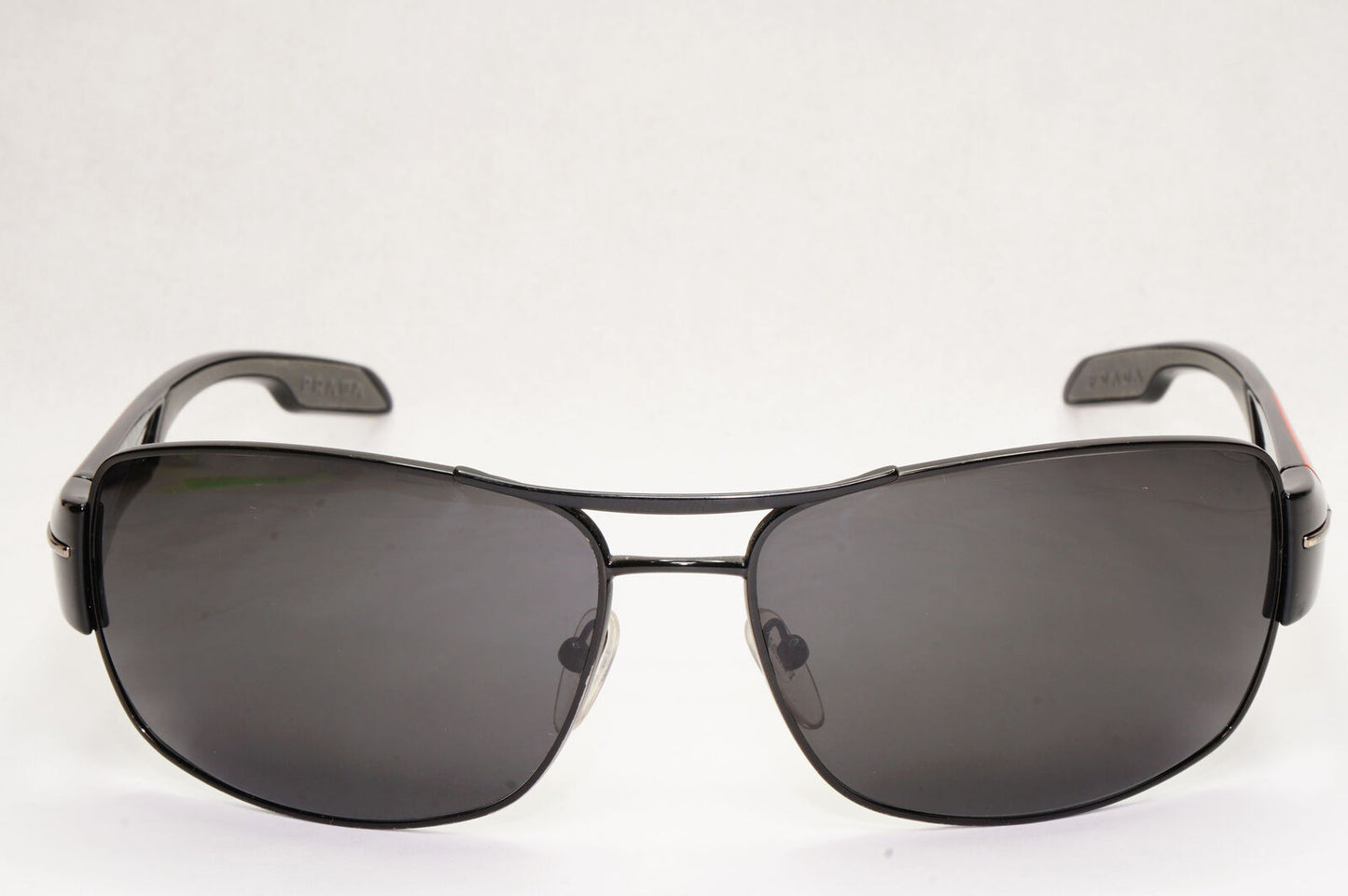 Prada Sunglasses Black Wrap Red Stripe Rossa PS53NS SPS 53N 7AX-5W1 65mm 131223