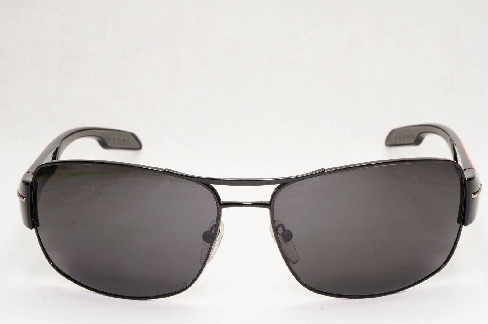 Prada Sunglasses Black Wrap Red Stripe Rossa PS53NS SPS 53N 7AX-5W1 65mm 131223