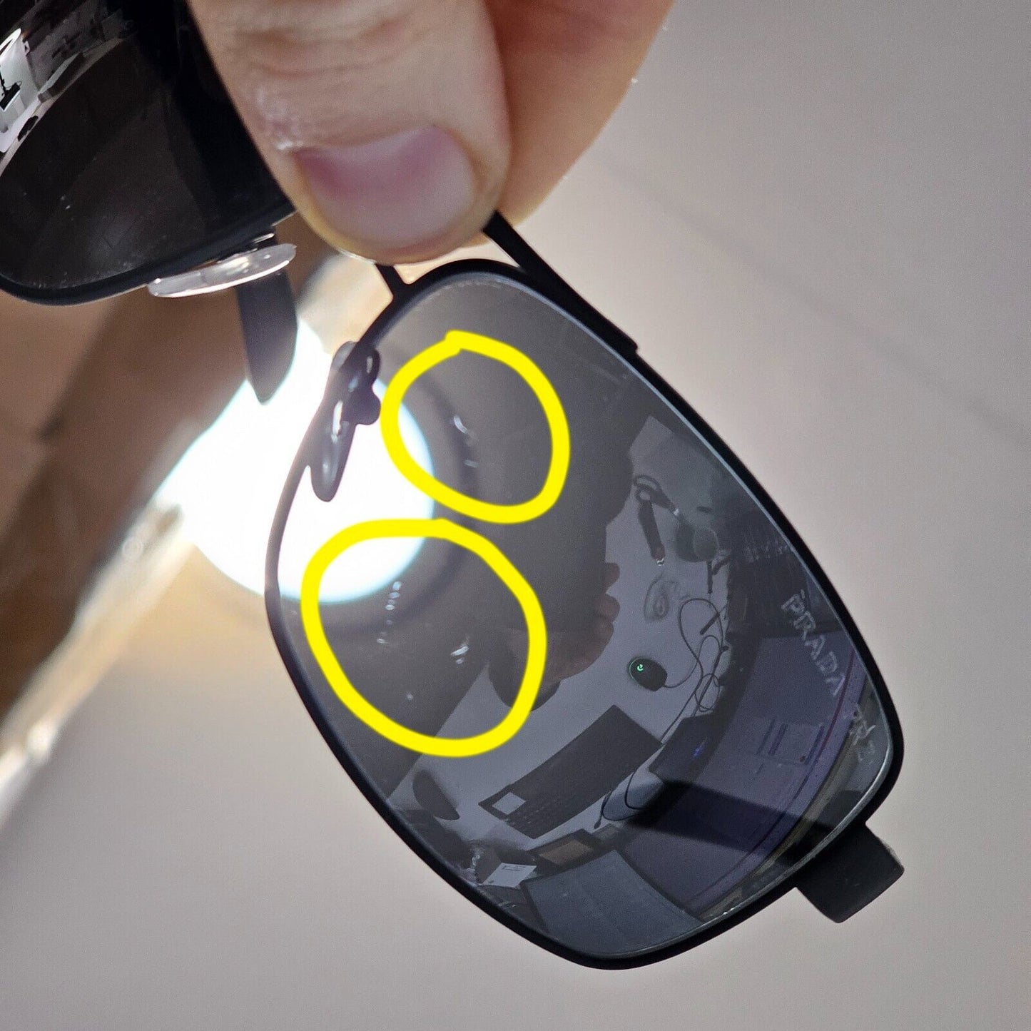 Prada Sunglasses Black Polarized Wrap Pilot PS54IS SPS 54I DG0-5Z1 [a] 39025