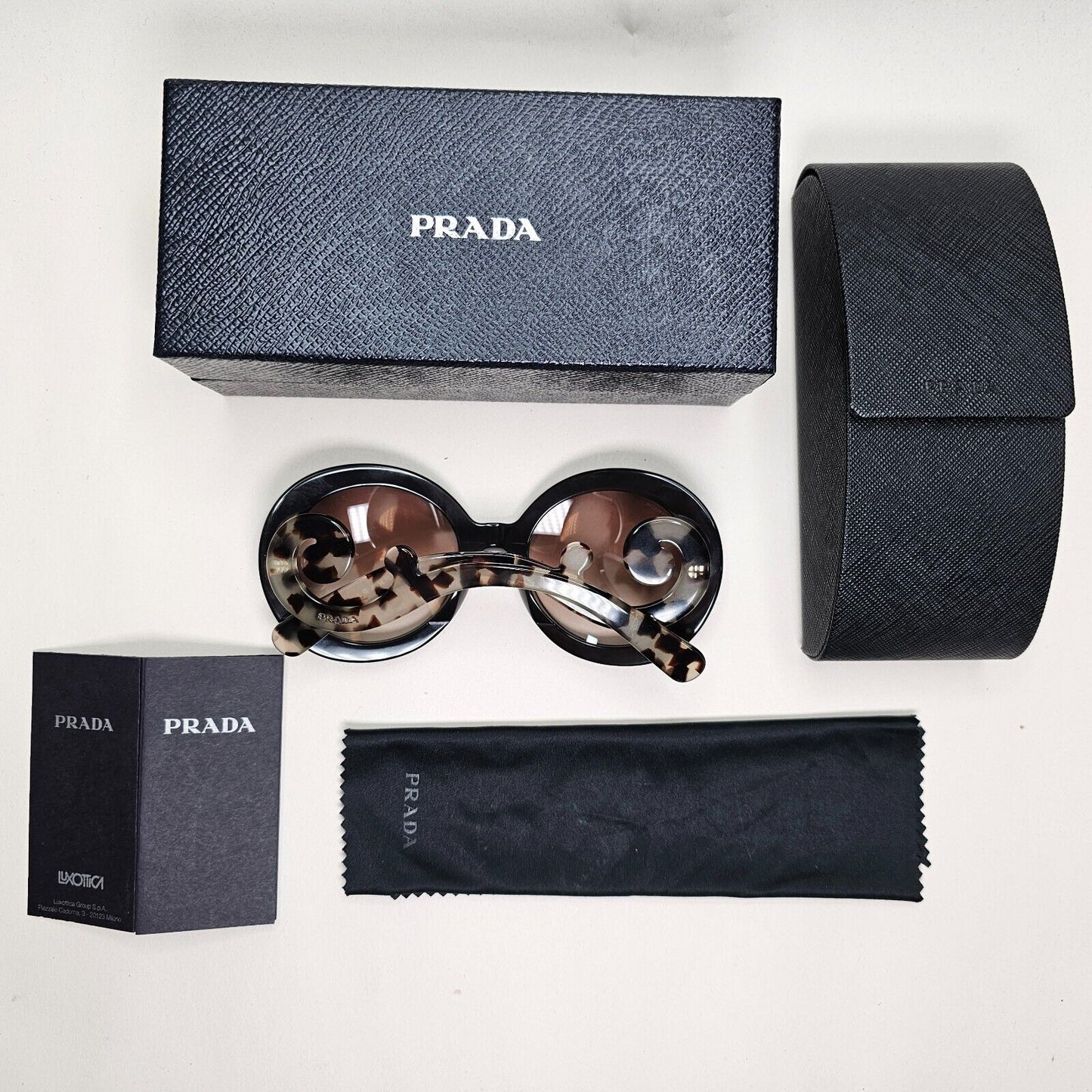 Prada Sunglasses Baroque Swirl Round Black Marble PR27NS SPR 27N UAO-4O0 141024
