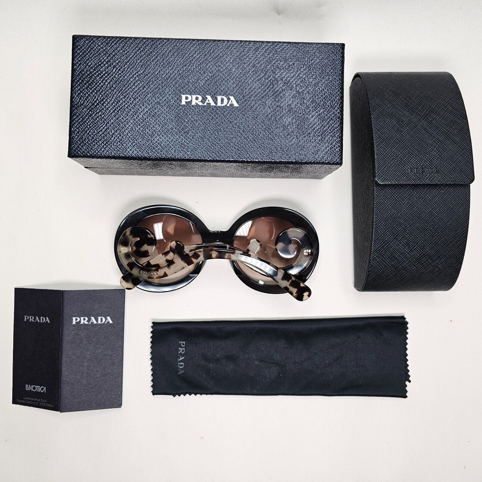Prada Sunglasses Baroque Swirl Round Black Marble PR27NS SPR 27N UAO-4O0 141024