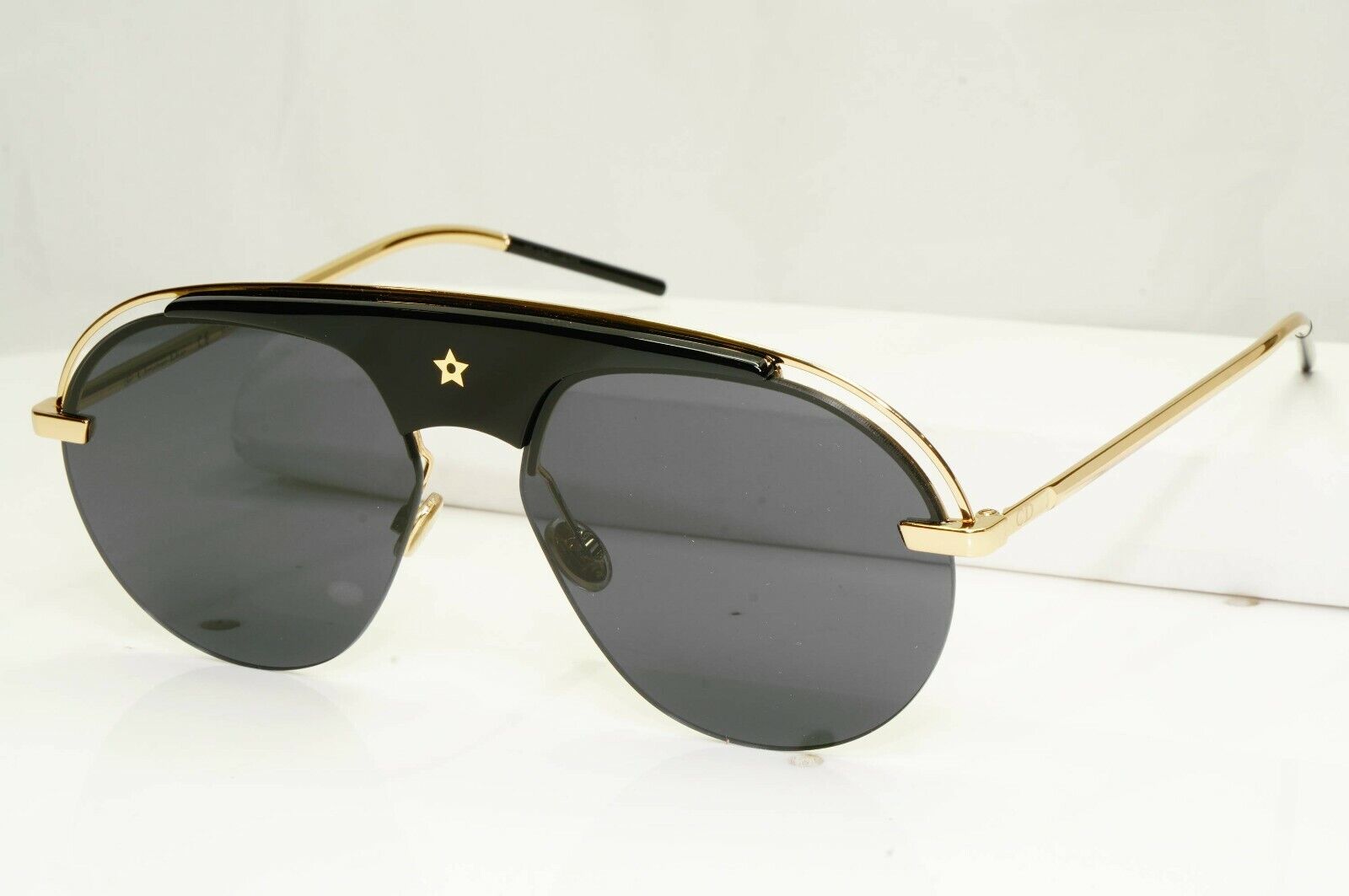 Dior Gold Black Pilot Metal Sunglasses Revolution 2M22K Star Womens Mens