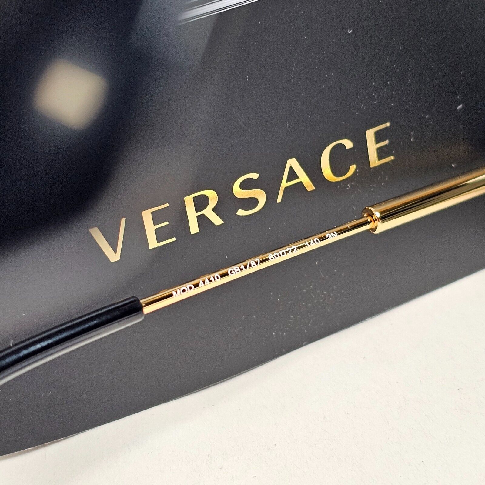 Versace Sunglasses Black Gold Cat Eye Medusa Dark Grey MOD VE 4410 GB1/87 60mm
