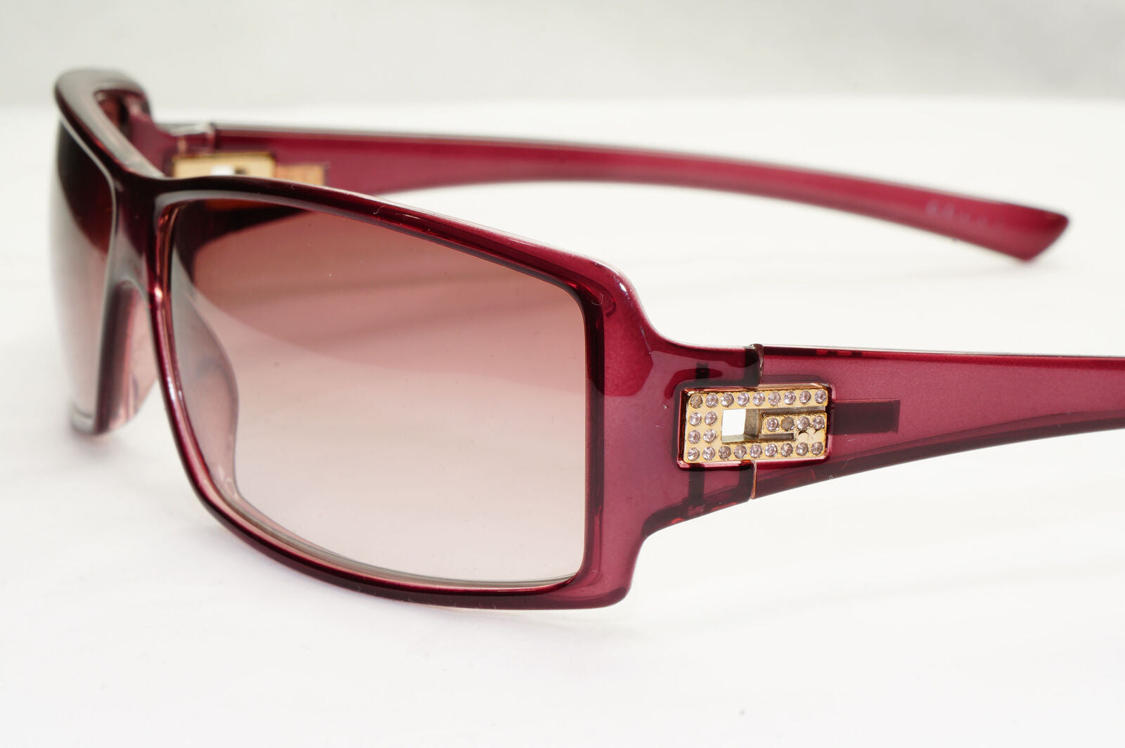 Gucci Sunglasses 1999 Pale Burgundy Rose Red Rectangle GG 2515/STRASS NL9 180224