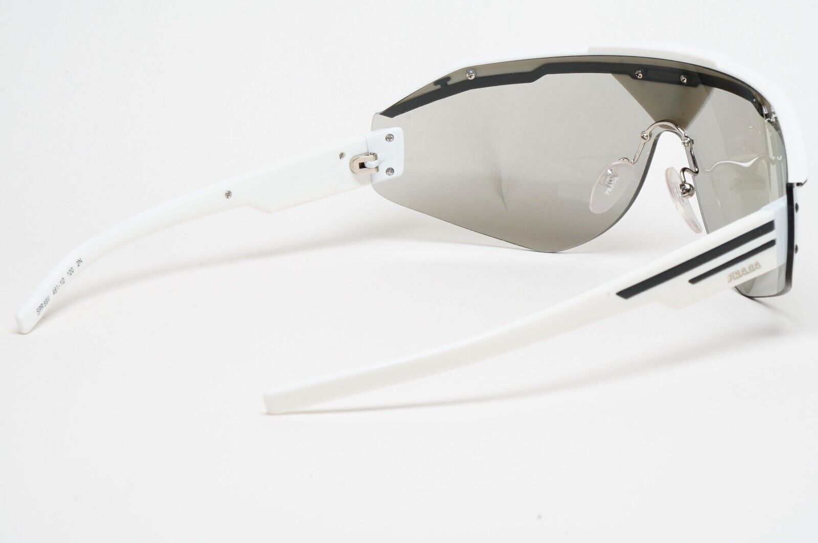 Prada Sunglasses Triangle White Shield Catwalk PR69VS SPR 69V 461-1I2 231124