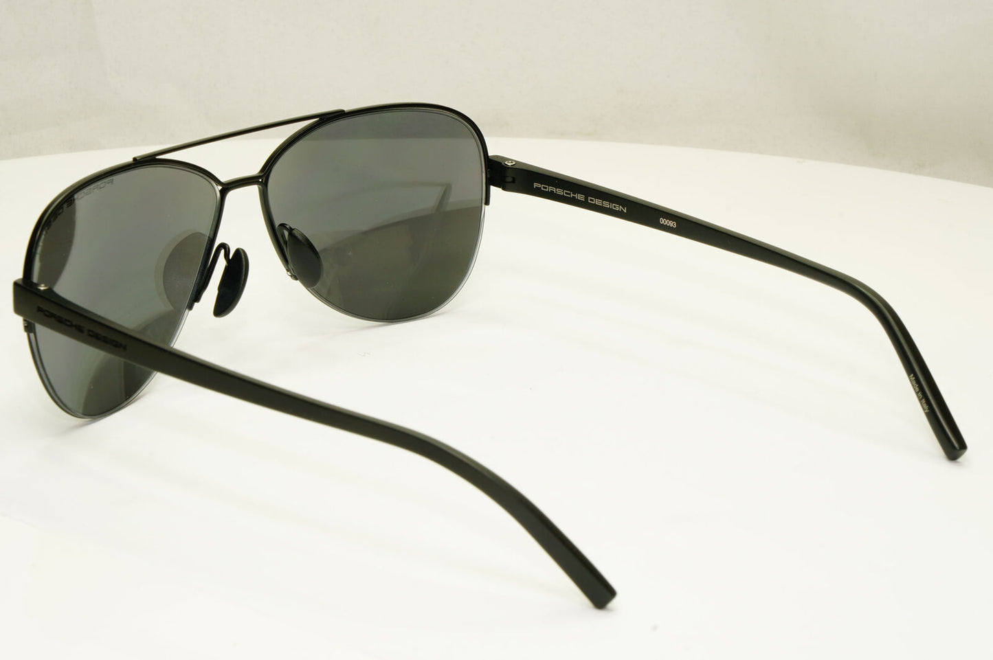 Porsche Design Silver Sunglasses Mirror Black Matte Fashion Pilot Mens P8676 A