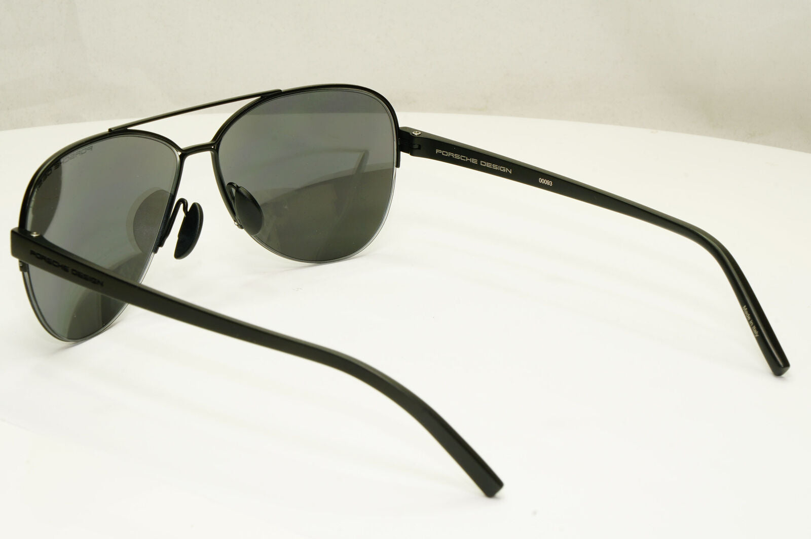 Porsche Design Silver Sunglasses Mirror Black Matte Fashion Pilot Mens P8676 A