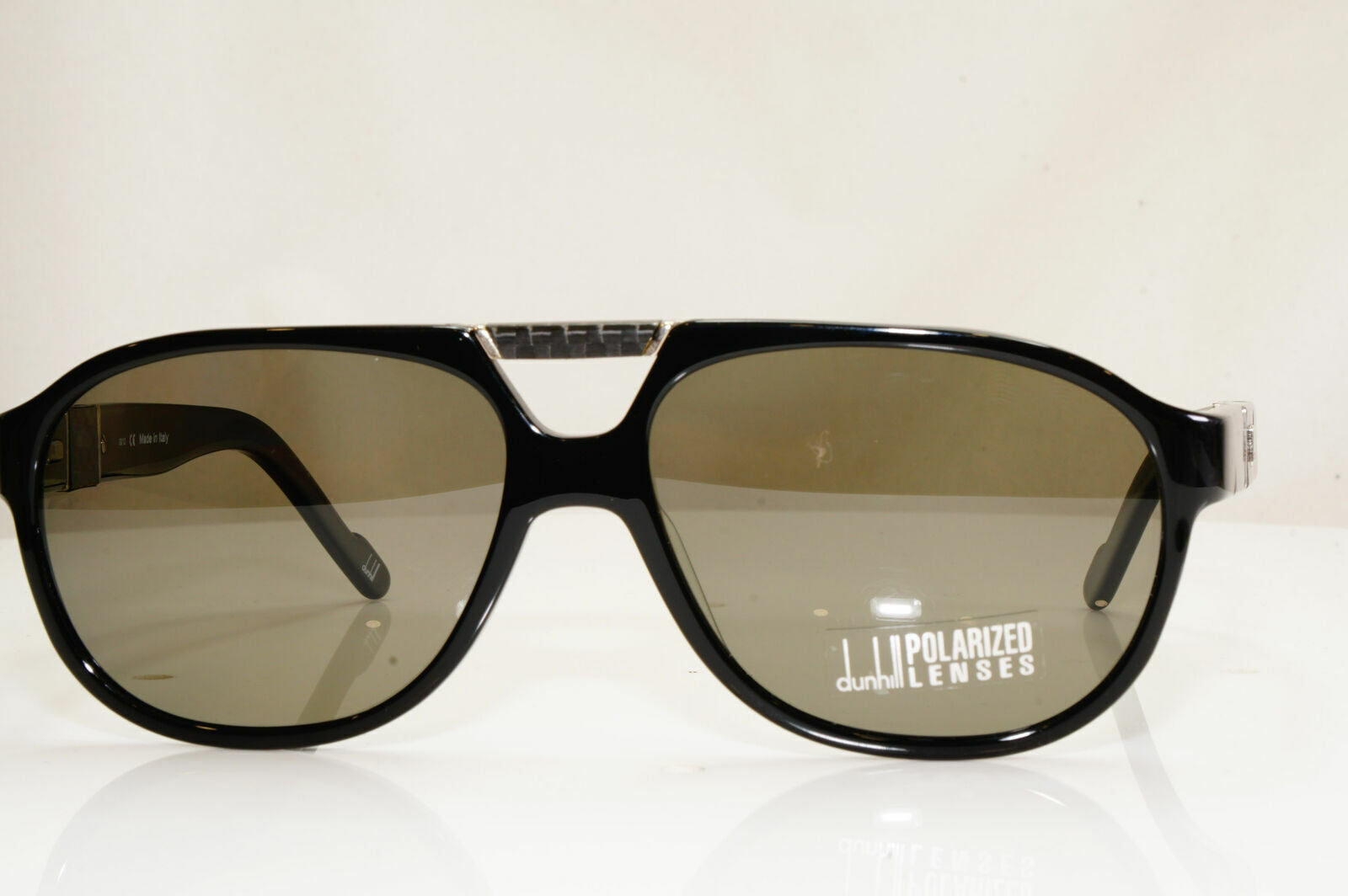 Authentic DUNHILL Polarized Vintage Sunglasses Black Pilot DU56301 08/12 26991