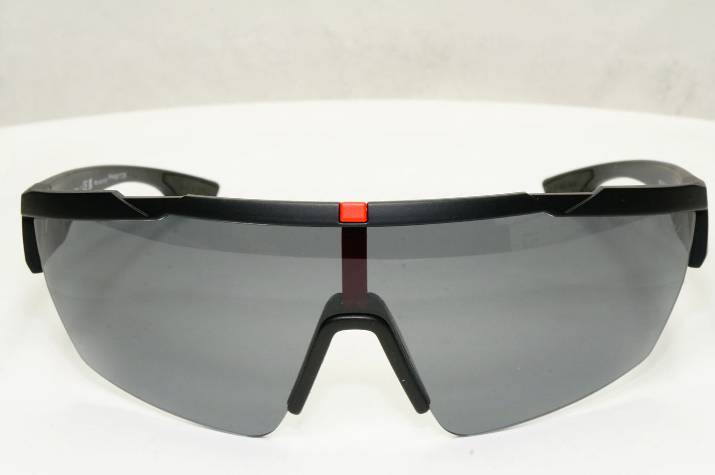 Prada Polarized Sunglasses Shield Visor Wrap Red Stripe PS03XS SPS 03X DG0-5Z1