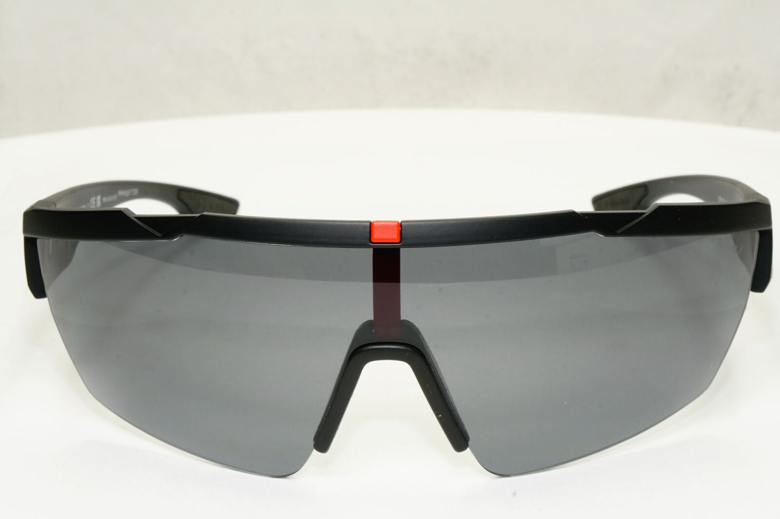 Prada Polarized Sunglasses Shield Visor Wrap Red Stripe PS03XS SPS 03X DG0-5Z1