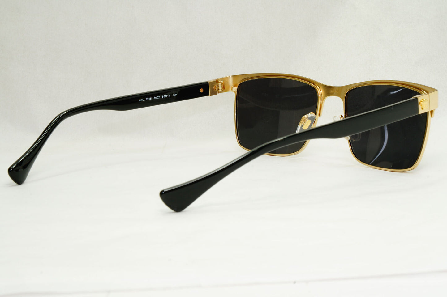 Versace Sunglasses Black Gold Square Metal Glossy MOD VE 1285 1002 56mm [B]