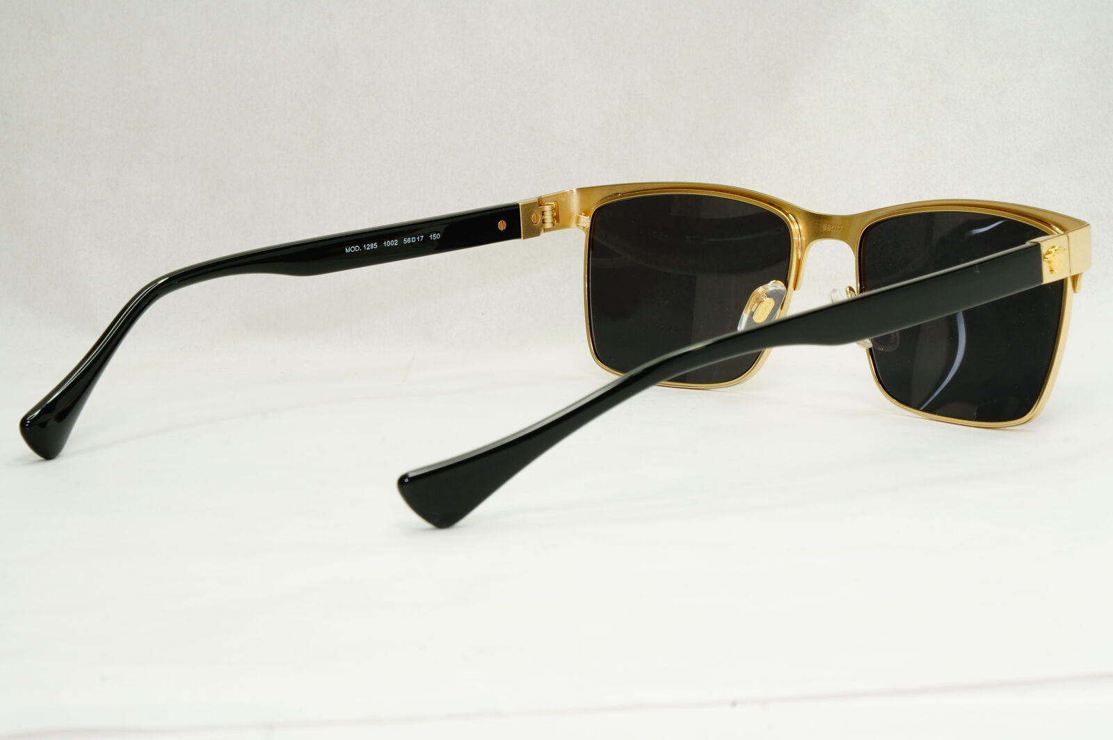 Versace Sunglasses Black Gold Square Metal Glossy MOD VE 1285 1002 56mm [B]