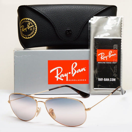 Ray-Ban Sunglasses Cockpit Gold Arista Gradient Pilot RB 3362 001/GE 59mm