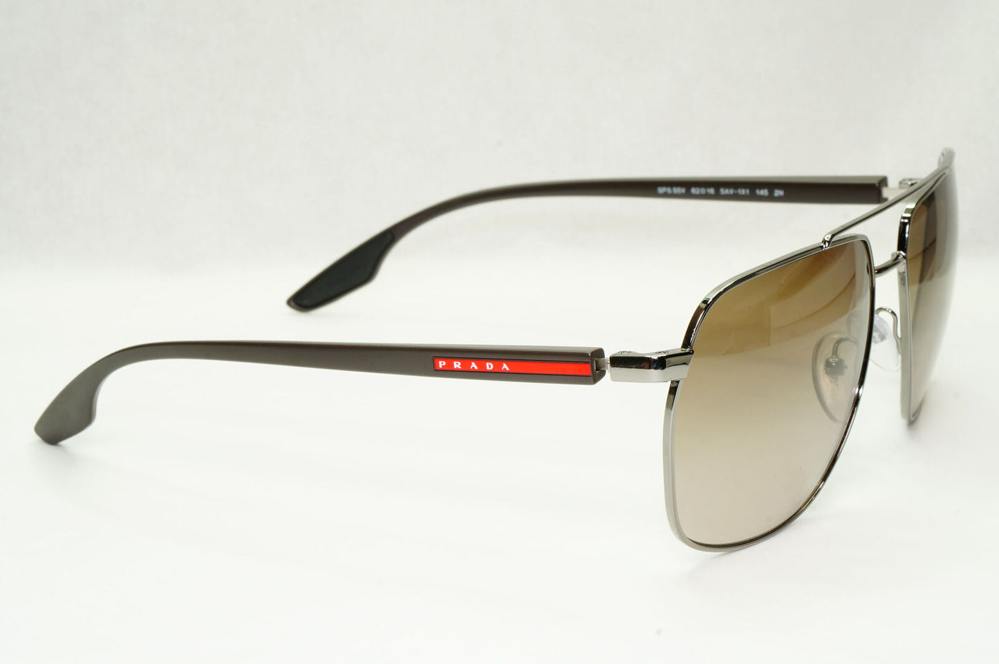 Prada Sunglasses Brown Pilot Gradient Gunmetal PS55VS SPS 55V 5AV-1X1 62mm