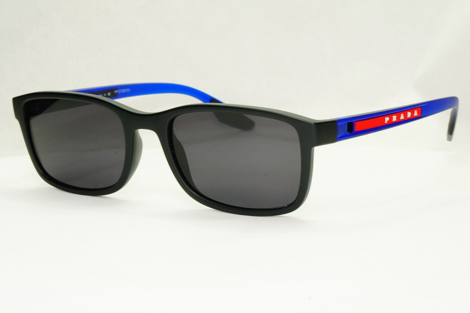 Prada Sunglasses Black Blue Square Rectangle PS09OV VPS 09O 15C-1O1 55mm 080623