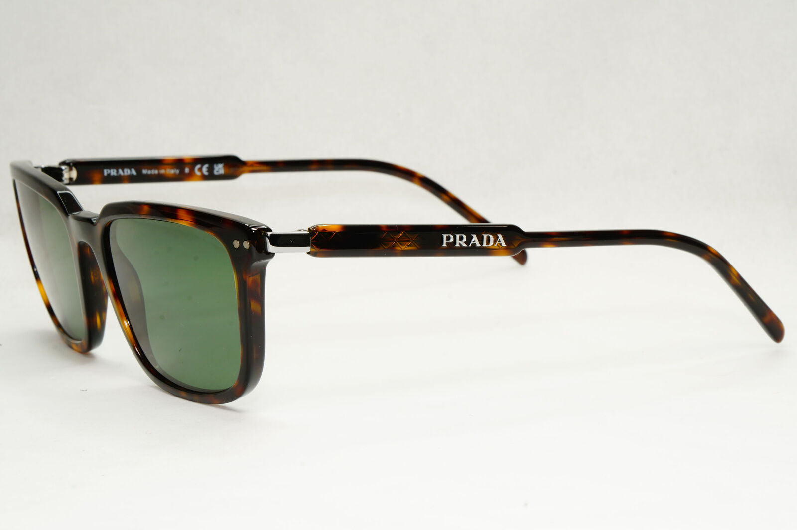 Prada Sunglasses Brown Green Square Tortoiseshell VPR 13Y PR13YV 2AU-1O1 55mm