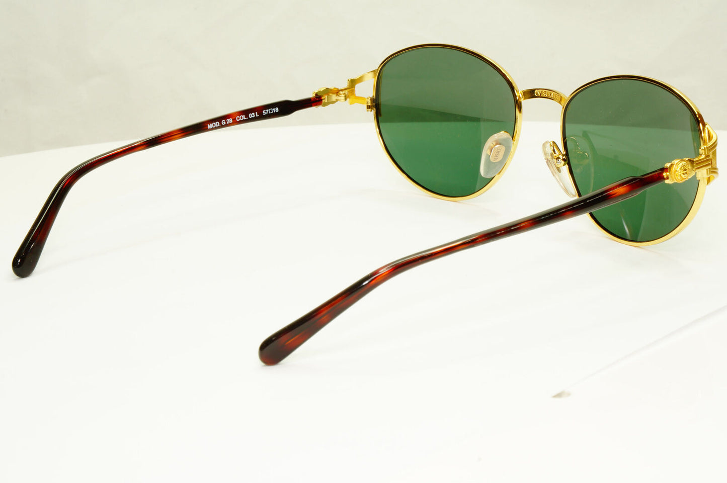 Gianni Versace 1995 Vintage Gold Medusa Green Brown Sunglasses MOD G28 COL 03L