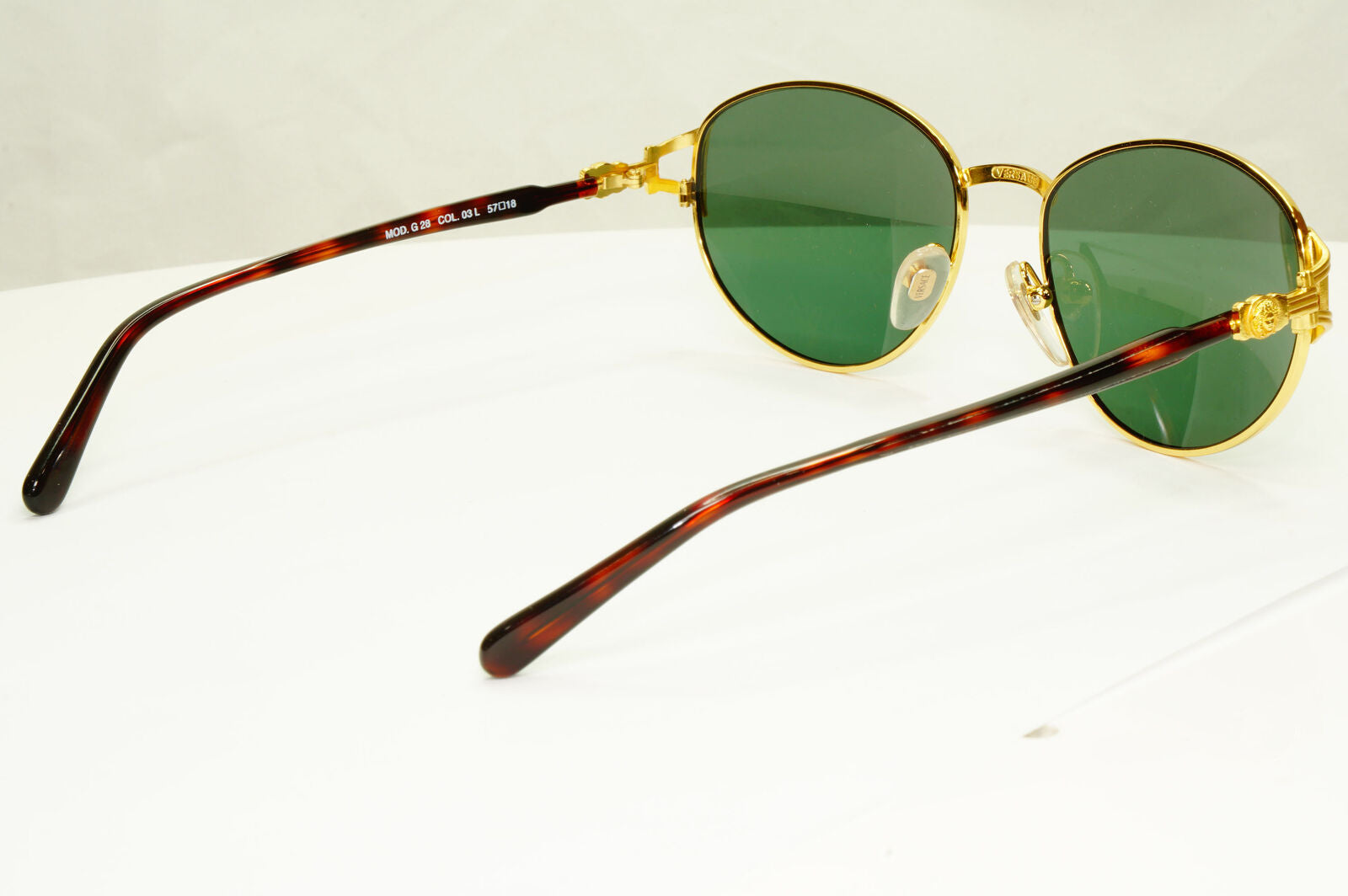 Gianni Versace 1995 Vintage Gold Medusa Green Brown Sunglasses MOD G28 COL 03L