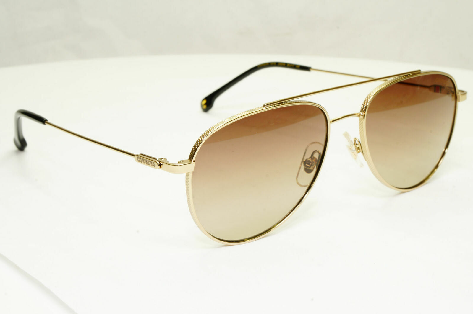 Carrera Gold Sunglasses Pilot Brown Gradient Fade Mens Metal 187 J5GHA 56mm