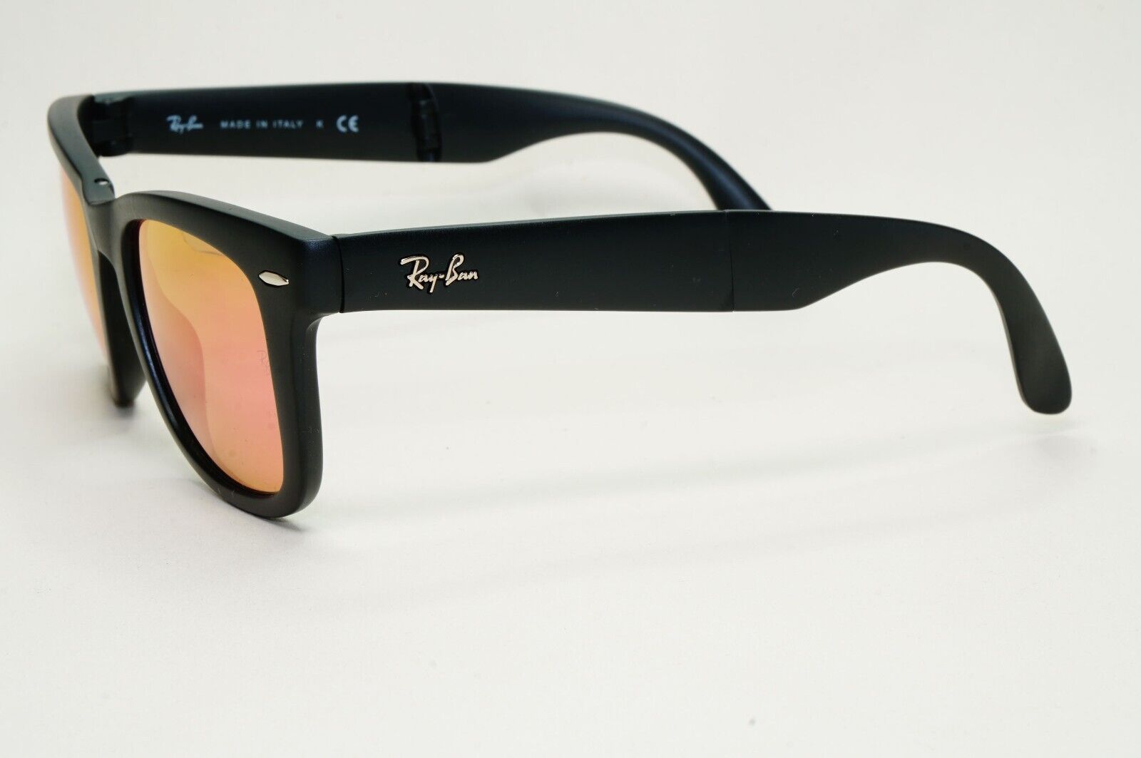 Ray-Ban Sunglasses Folding Wayfarer Black Pink Orange Mirror RB 4105 601-S/4T