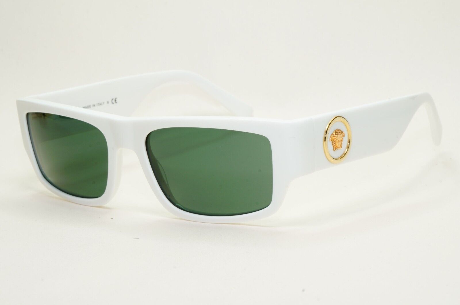 Versace Sunglasses White Green Square Gold Medusa MOD VE 4385 5327/71 56mm
