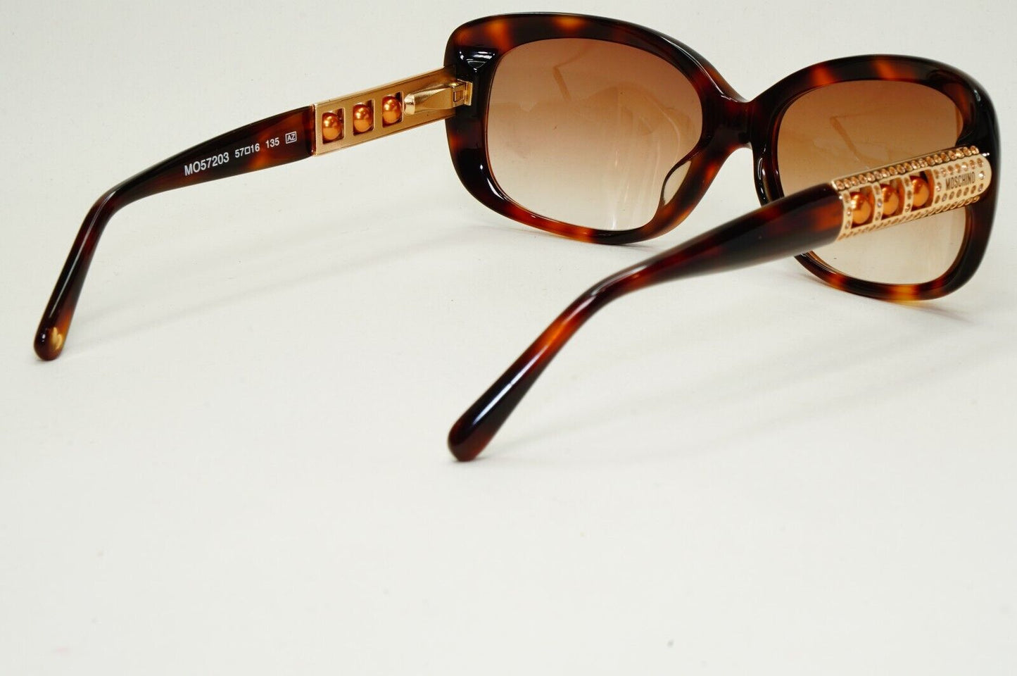 Moschino Sunglasses 2005 Vintage Brown Gold Pearl Tortoise MO572 03 101124