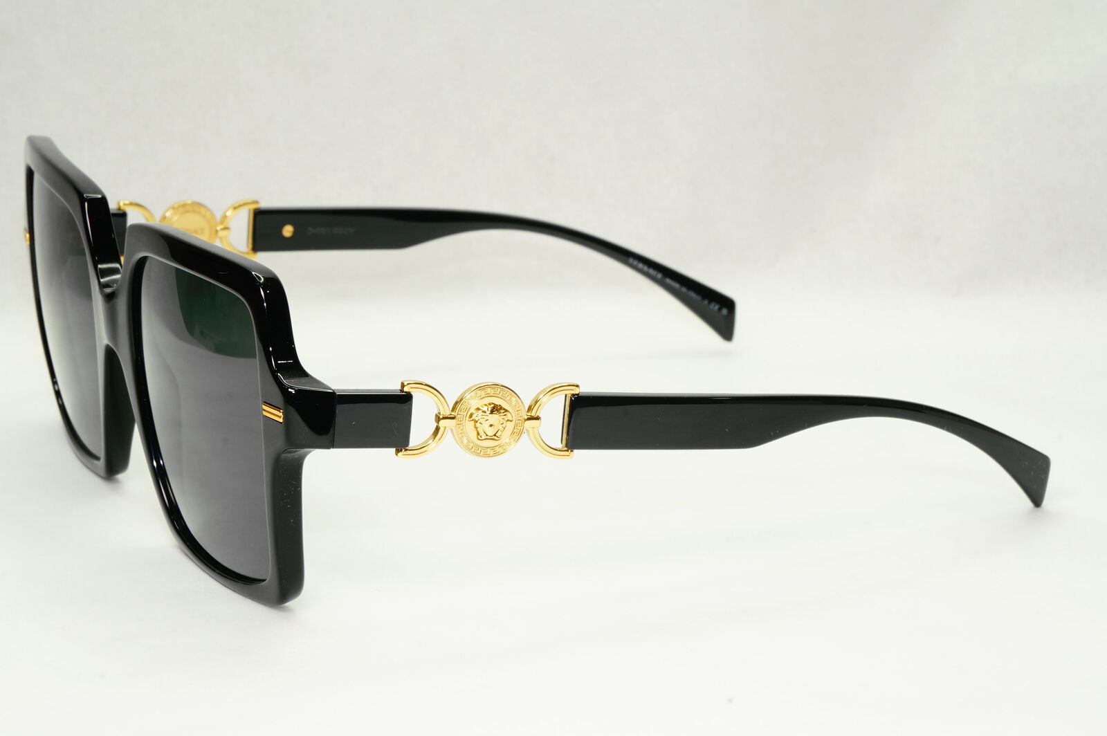 Versace Sunglasses Black Gold Medusa Square Oversized Large MOD VE 4441 GB1/87