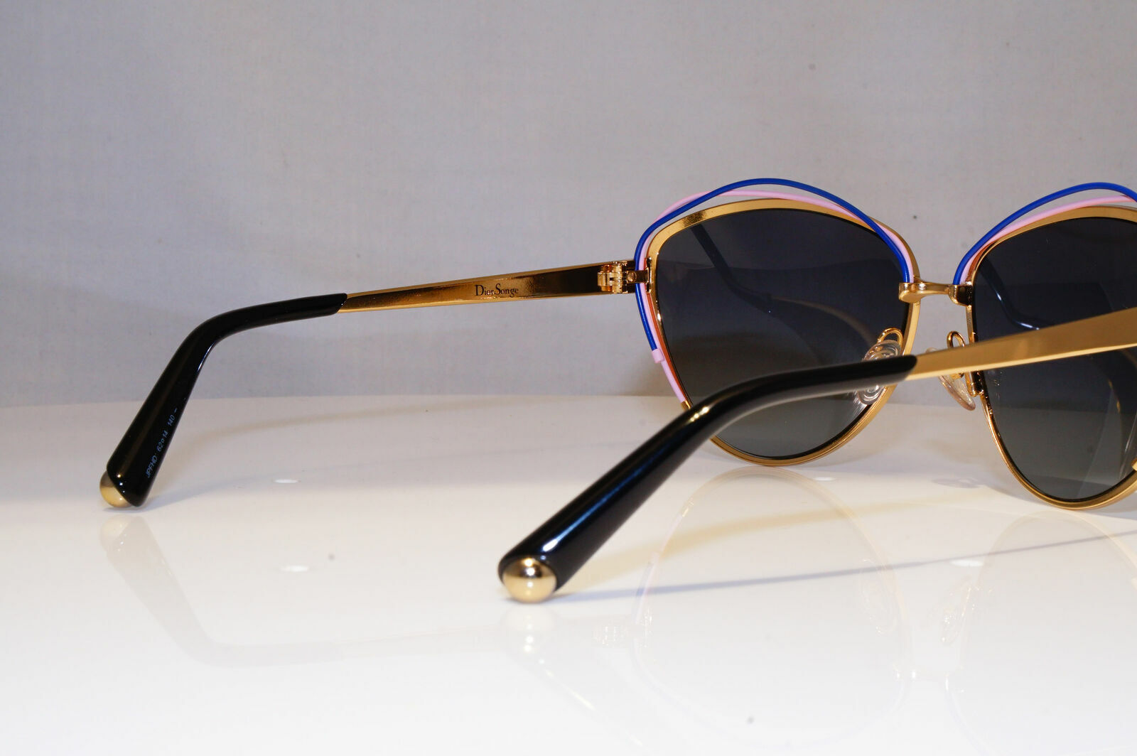 Authentic DIOR Womens Sunglasses Gold Butterfly Vintage SONGE JPFHD 21371