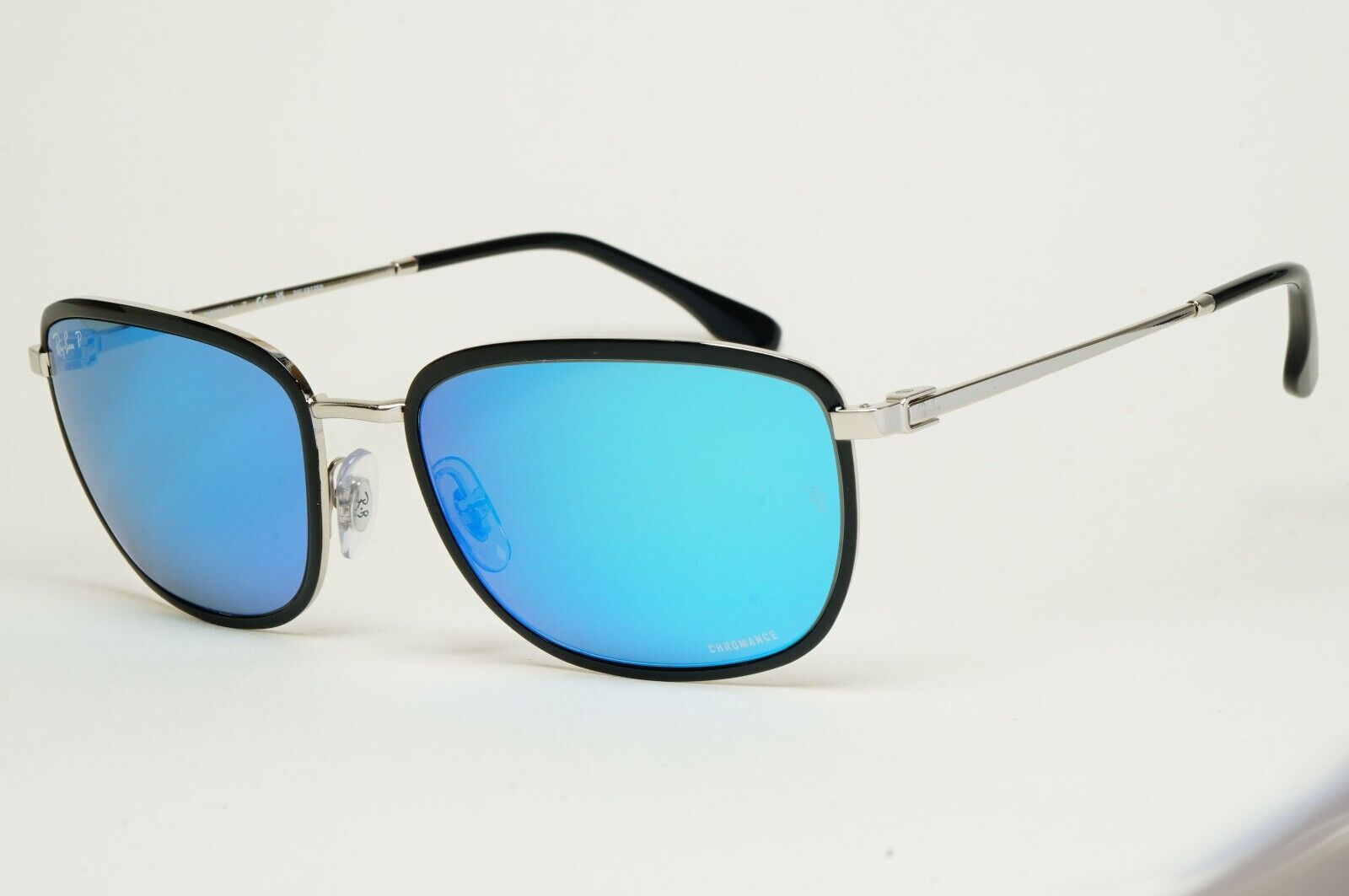 Ray-Ban Sunglasses Chromance Blue Mirror Polarized Black RB 3705 9144/4L 57mm