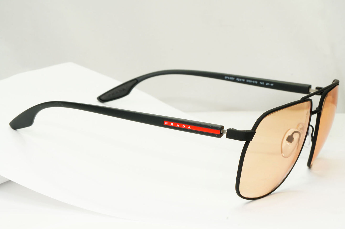 Prada Photocromic Yellow Orange Sunglasses Black Pilot PS55VS SPS 55V DG0-01S