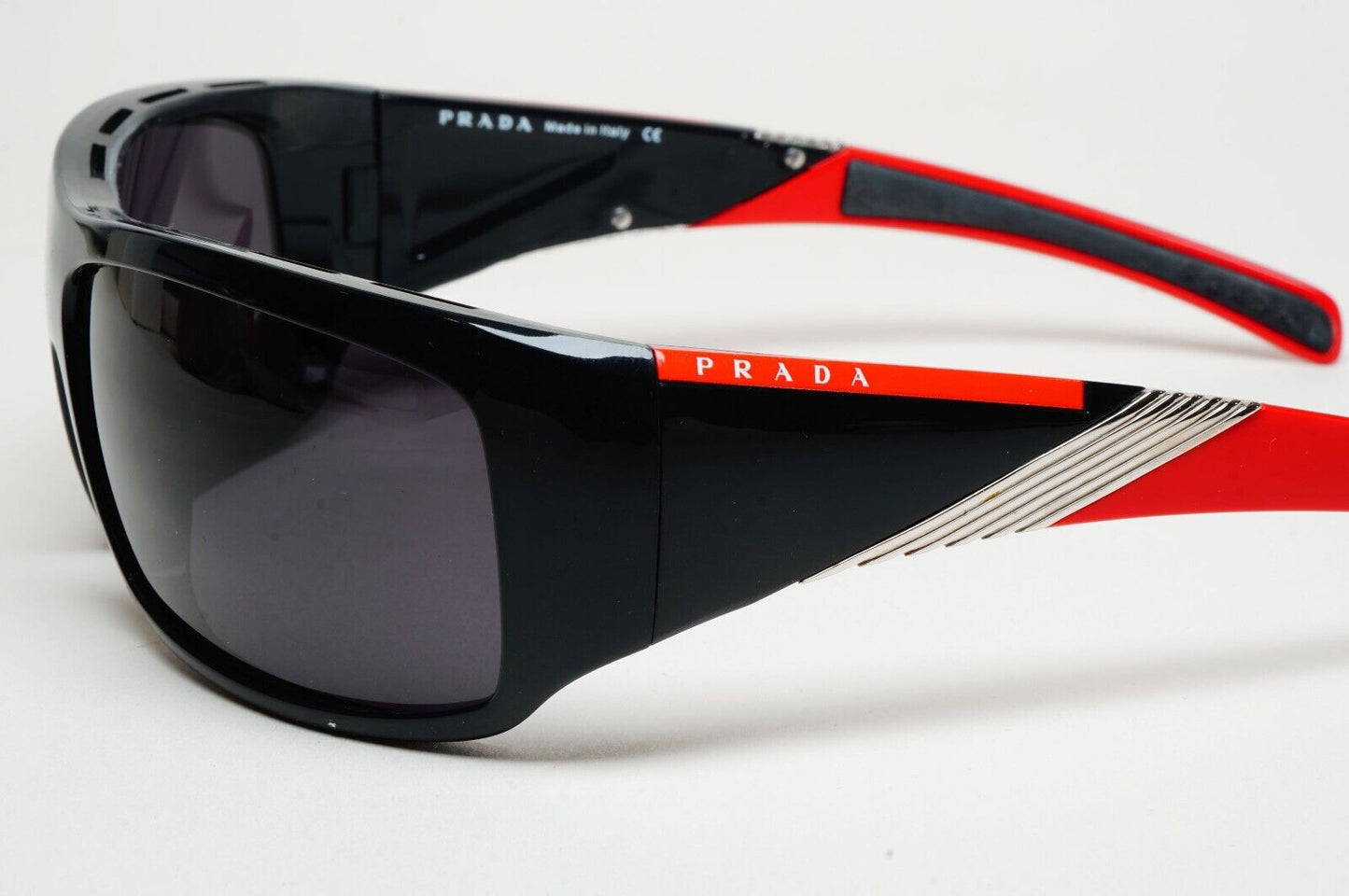 Prada Sunglasses 2006 Vintage Black Red Wrap Rossa PS06HS SPS 06H 7OV-3M1 070125