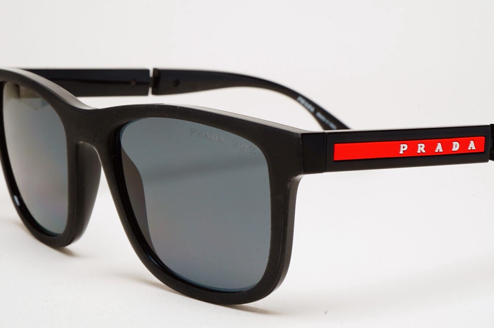 Prada Sunglasses Polarized Black Dark Grey Square PS04XS SPS 04X DG0-02G