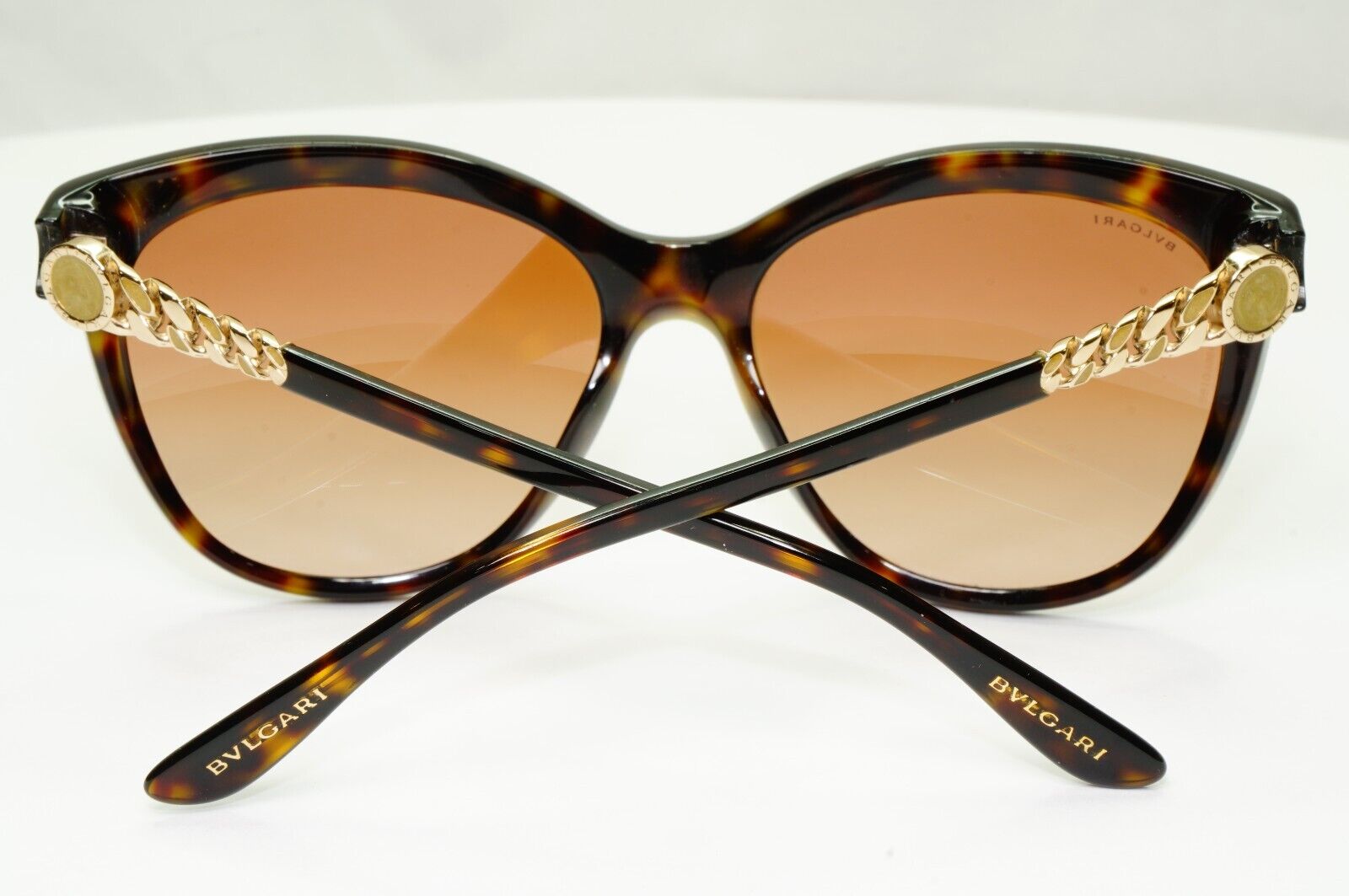 Bvlgari Gold Chain Sunglasses Brown Gradient Tortoiseshell 8158 504/13 28534