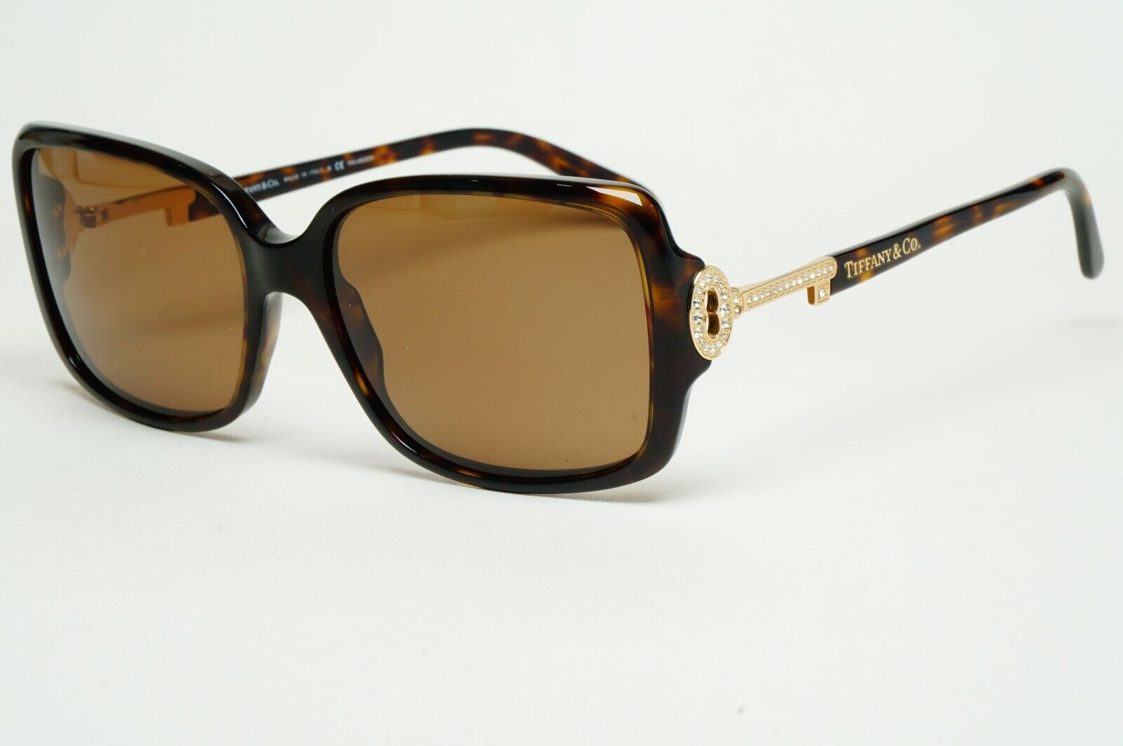 Tiffany & Co Sunglasses Keys Gold Crystal Square Brown TF 4043-B 8015/T5 180125